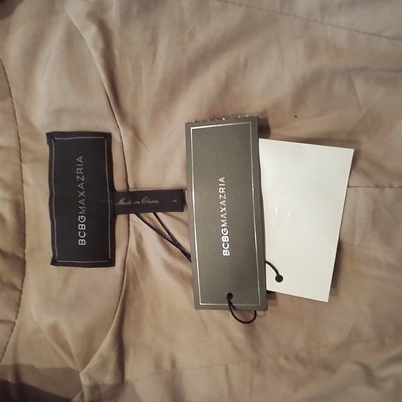 BCBGMaxAzaria Tucker Leather And Cotton Belted Jacket Size L - Picture 8 of 8